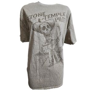 Stone Temple Pilots Singing Skeleton Cowboy Tan T-Shirt